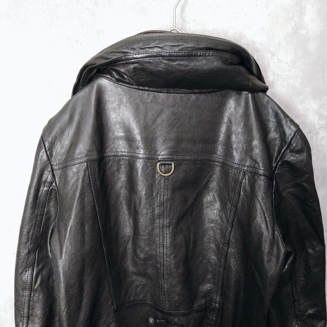 y2k 00s archive フード付き リアルレザー ジャケット 平成ギャル