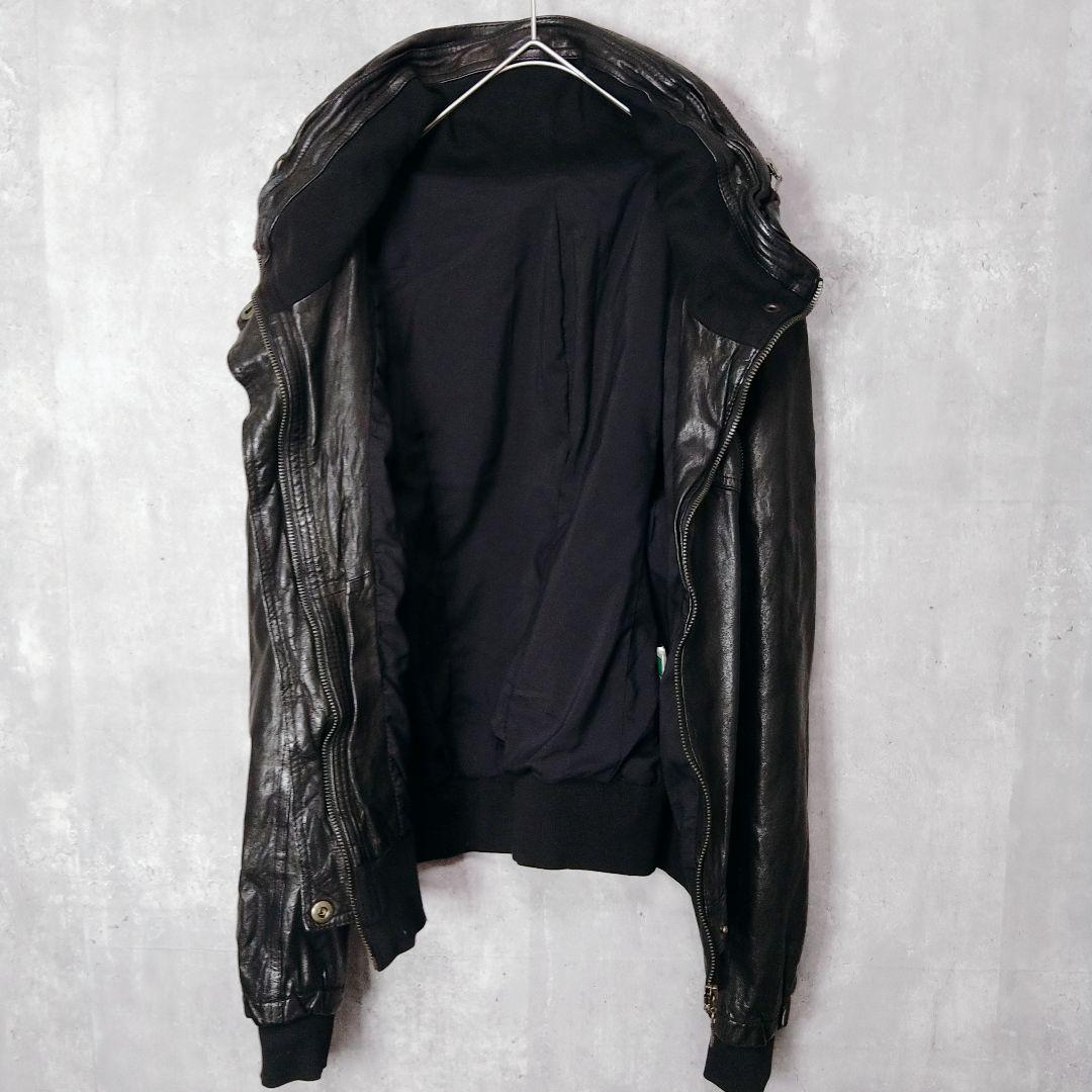 y2k 00s archive フード付き リアルレザー ジャケット 平成ギャル