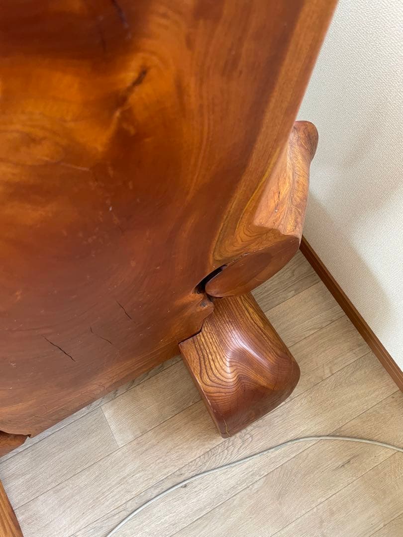 【美品】木工　工芸品　一枚板衝立 一枚板 天然木 衝立 間仕切り 木彫り 彫刻