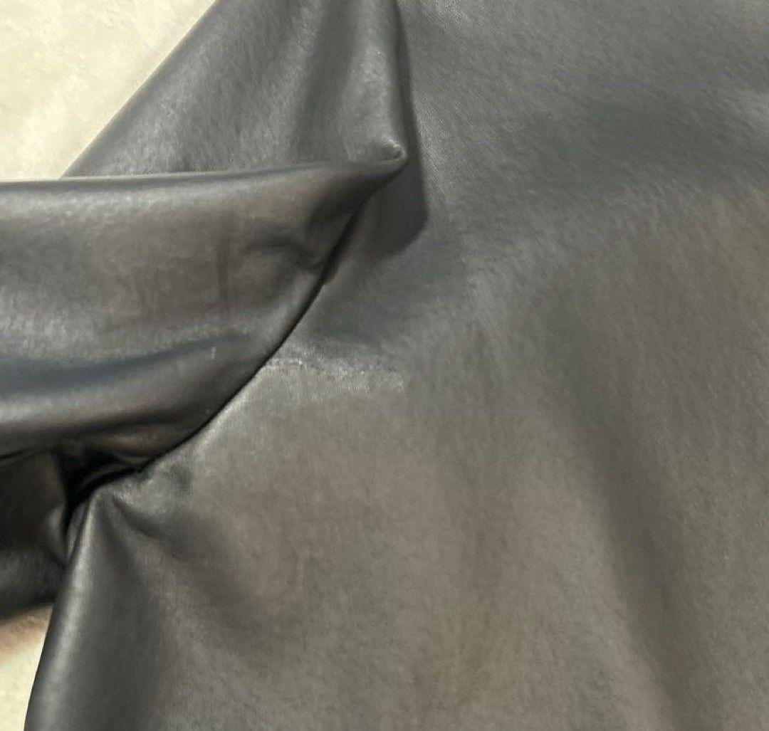 malo 黒 マーロ レザー カシミア ジップアップブルゾン サイズ48