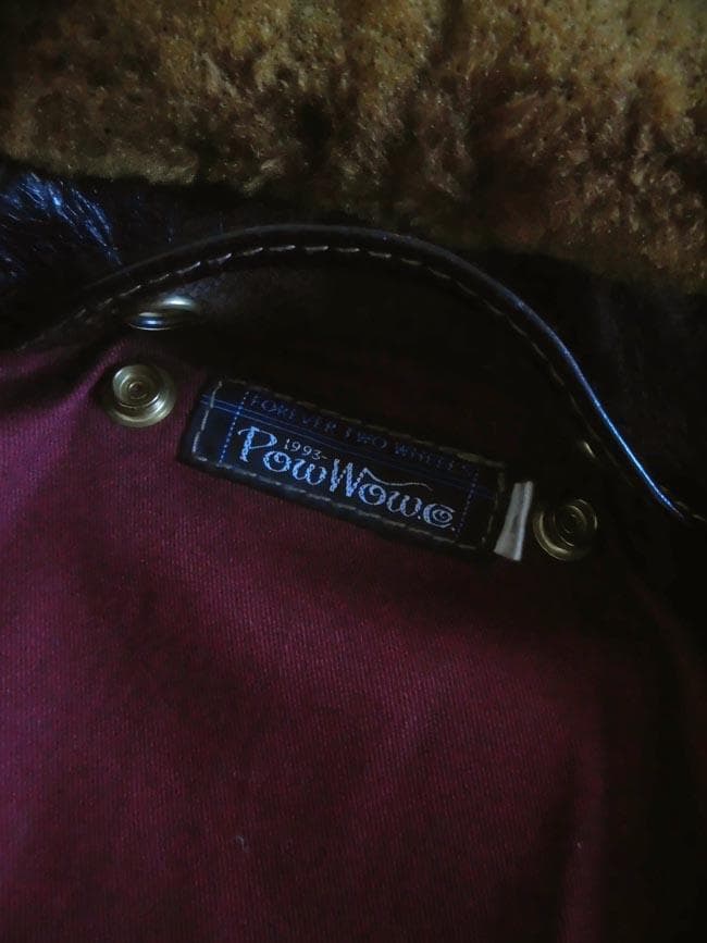 美品 POWWOW 襟ムートン Dポケット レザー ダブルライダースジャケット