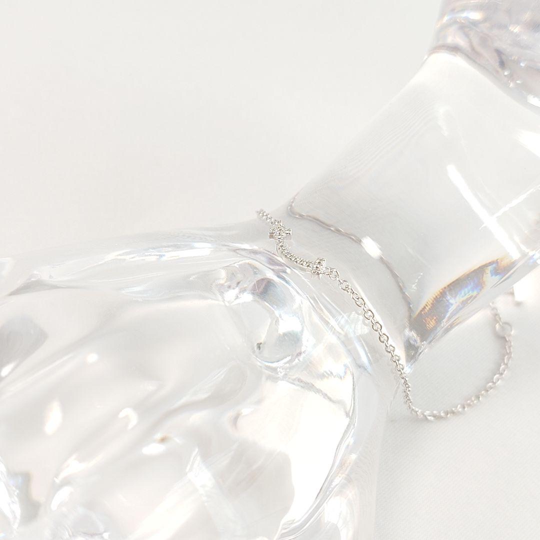 【磨き済】ティファニー Ｔスマイル スモール　ダイヤ ブレスレット 6689