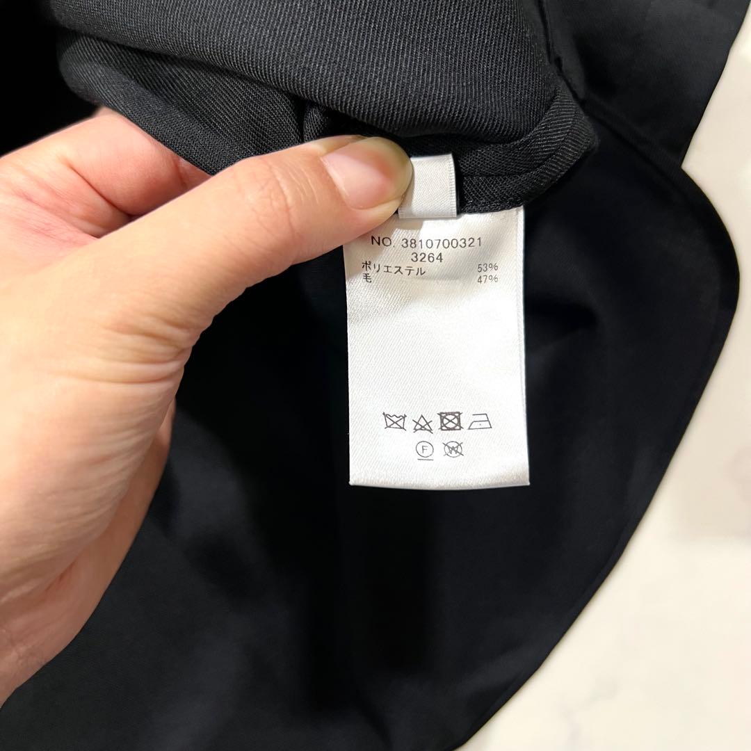 ebure エブール ポリウールツイル ブラウス 半袖シャツ 黒 2023年製