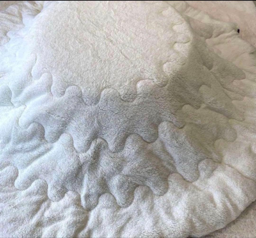 こたつ布団 円形 ホワイト グレー ボア おしゃれ 北欧 205cm