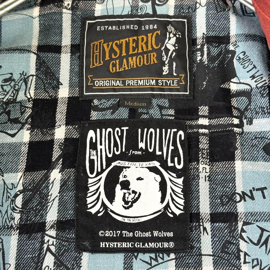 良品 HYSTERIC GLAMOR ダブル ライダースジャケット M 赤茶