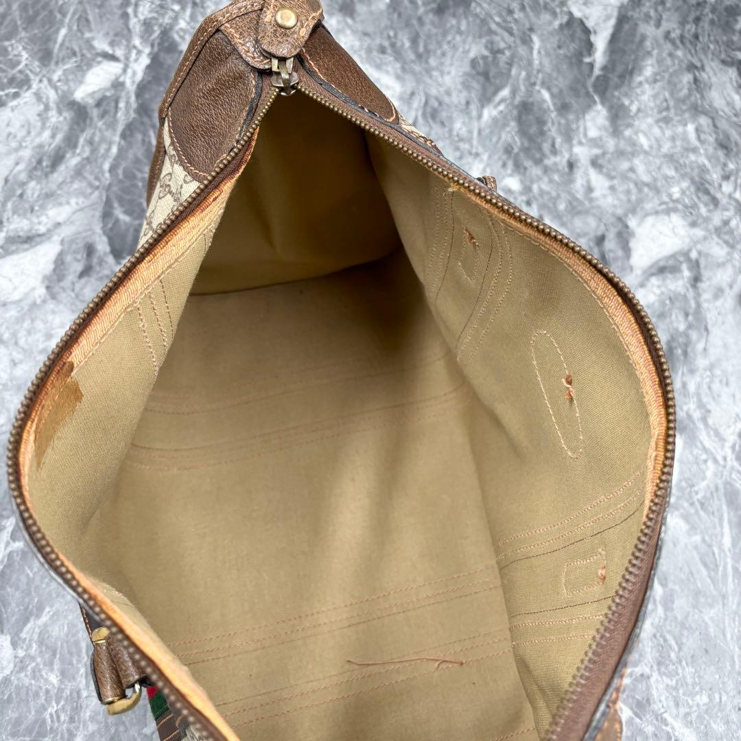 ✨美品✨GUCCI シェリーライン GG レザー ボストンバッグ ブラウン