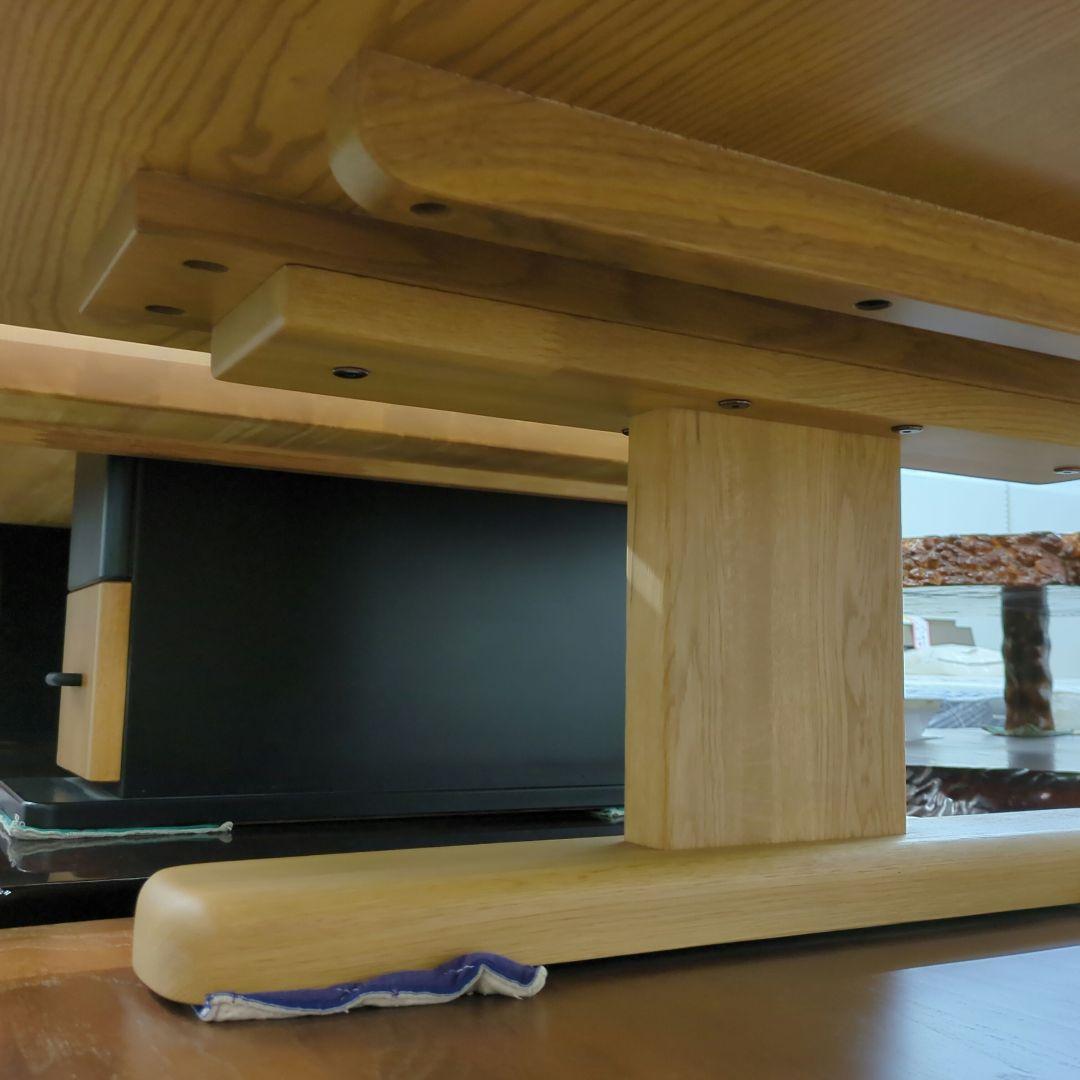 送料込み　未使用　タモ無垢材　うずくり　天然木 座卓テーブル　座卓