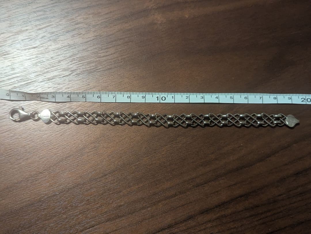 ヴィンテージ シルバー925 カニカン式 ブレスレット 約20cm イタリア製