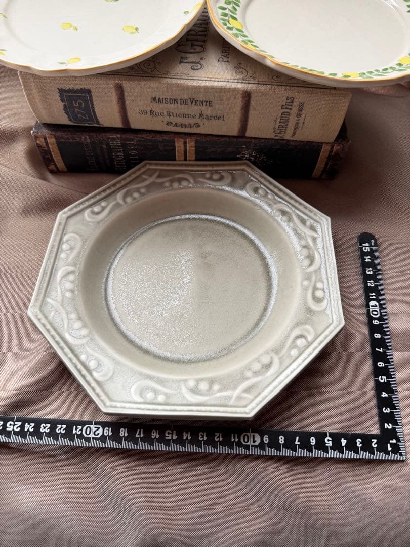 あ*き様 阿部慎太朗　八角形プレートとレモン柄皿セット　笠間焼