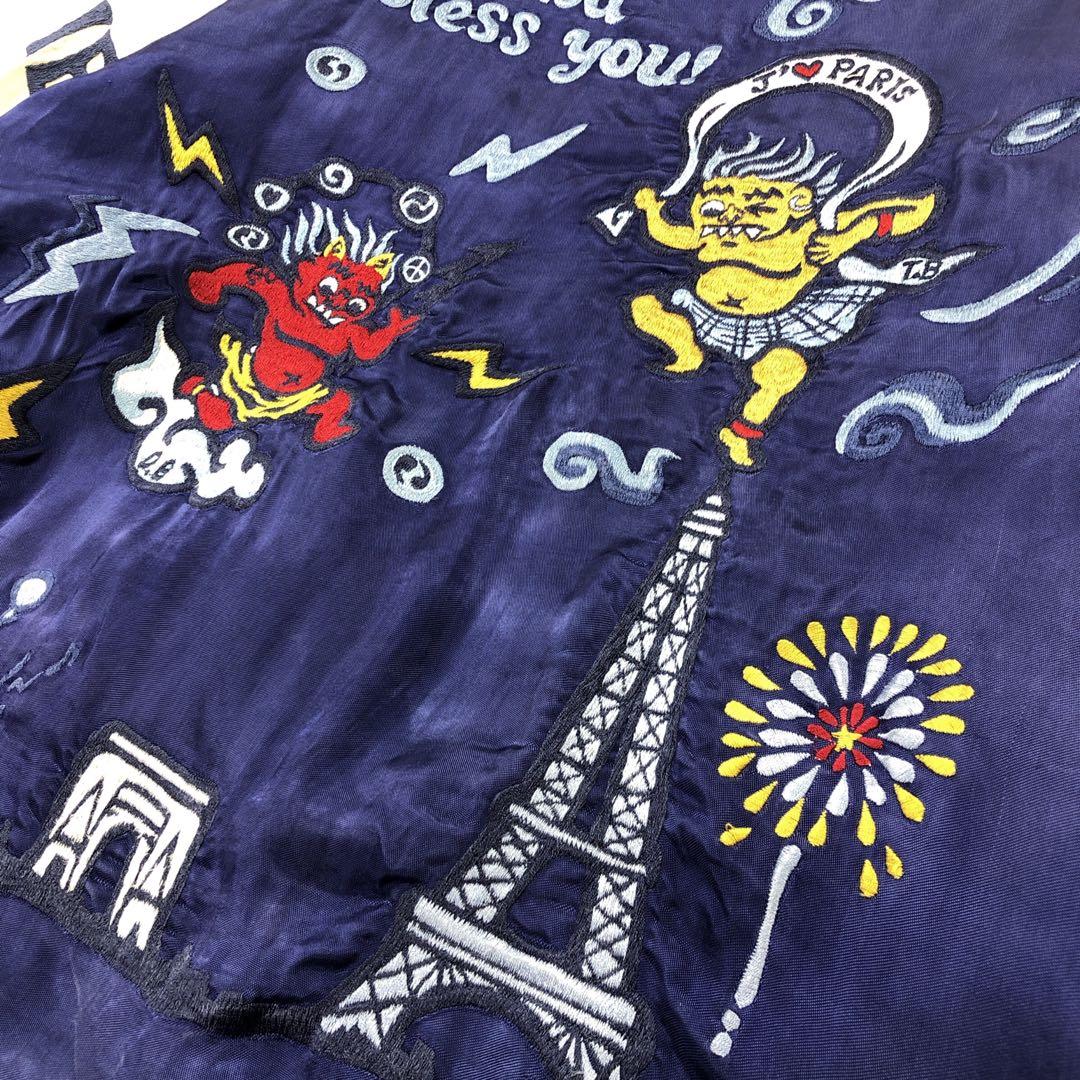 TIGRE BROCANTE スカジャン 風神 雷神 凱旋門 花火　L