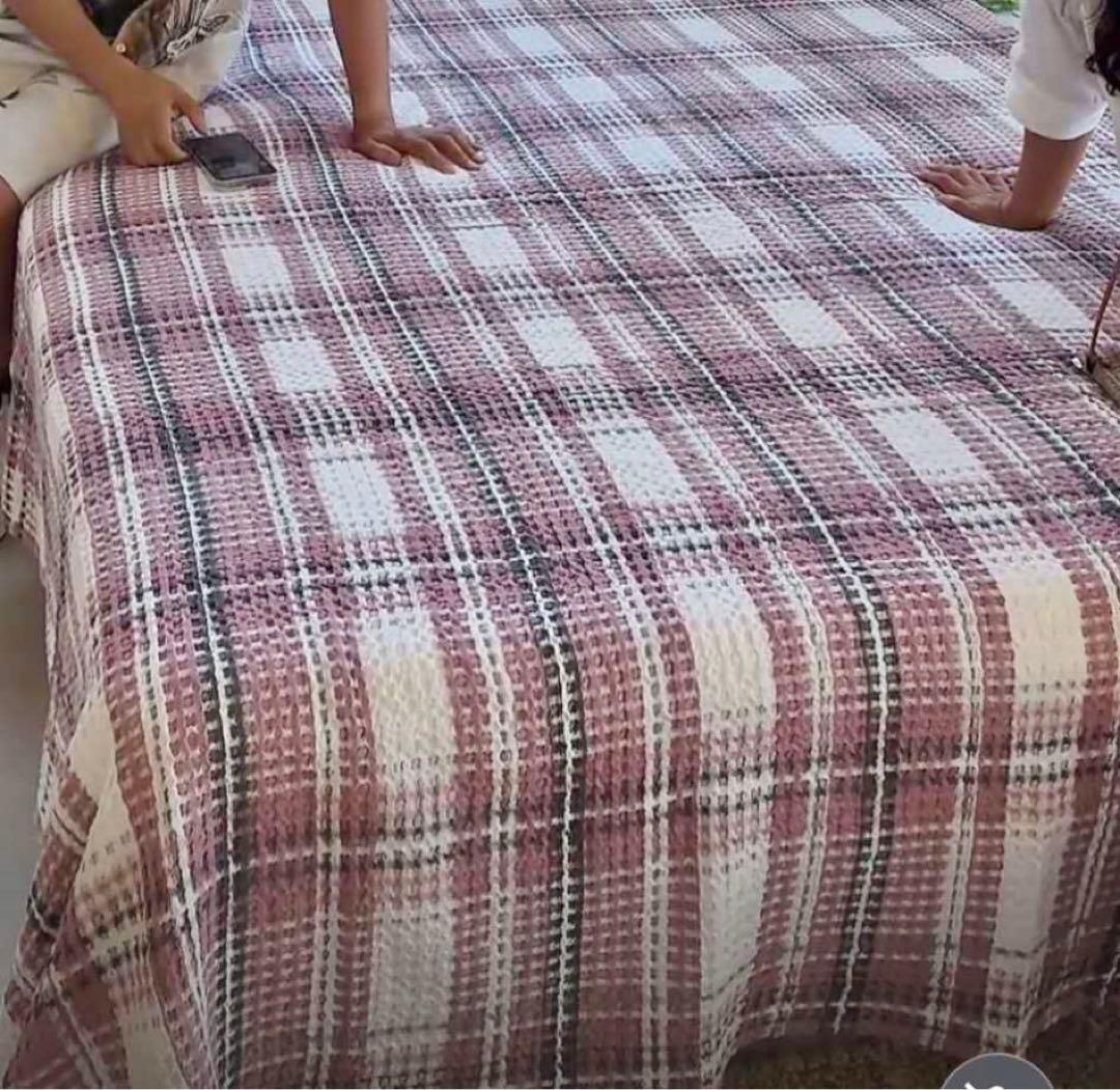 アメリカンカントリー風 ワッフルコットン ブランケット 綿100％