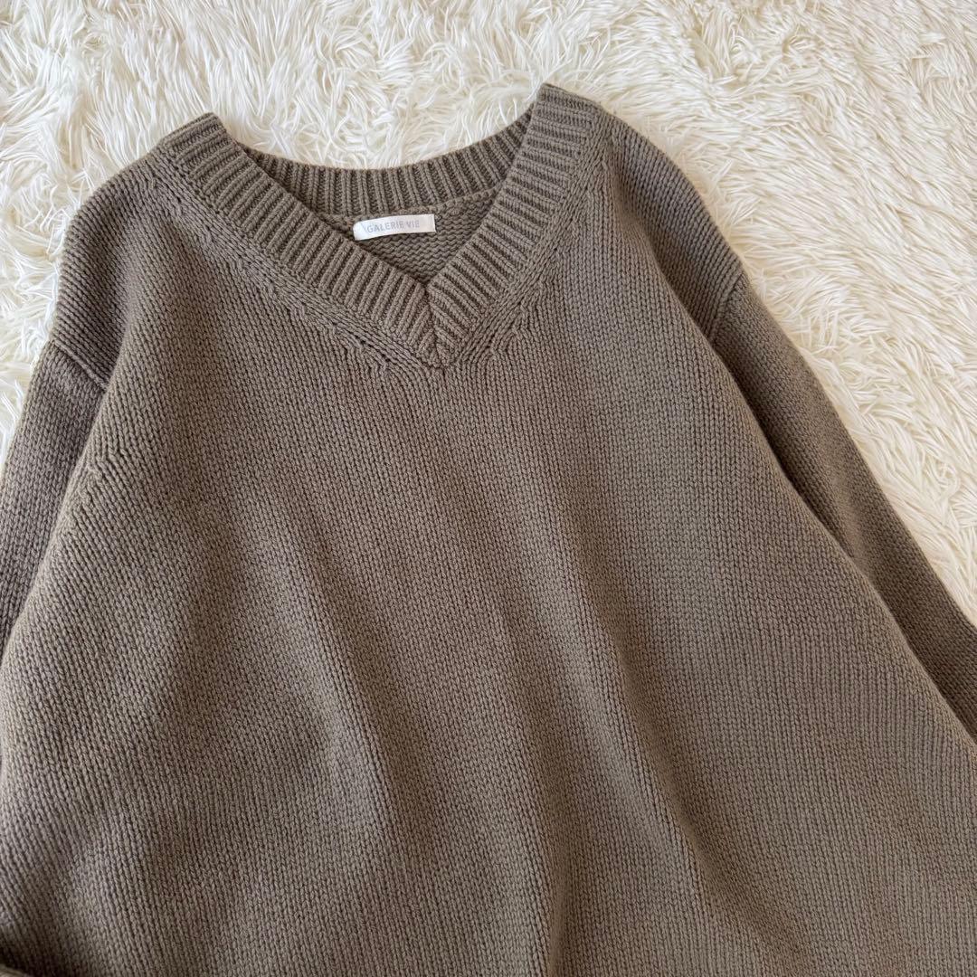 美品✨完売色✨ギャルリーヴィー ファインウールVネックプルオーバー ニット