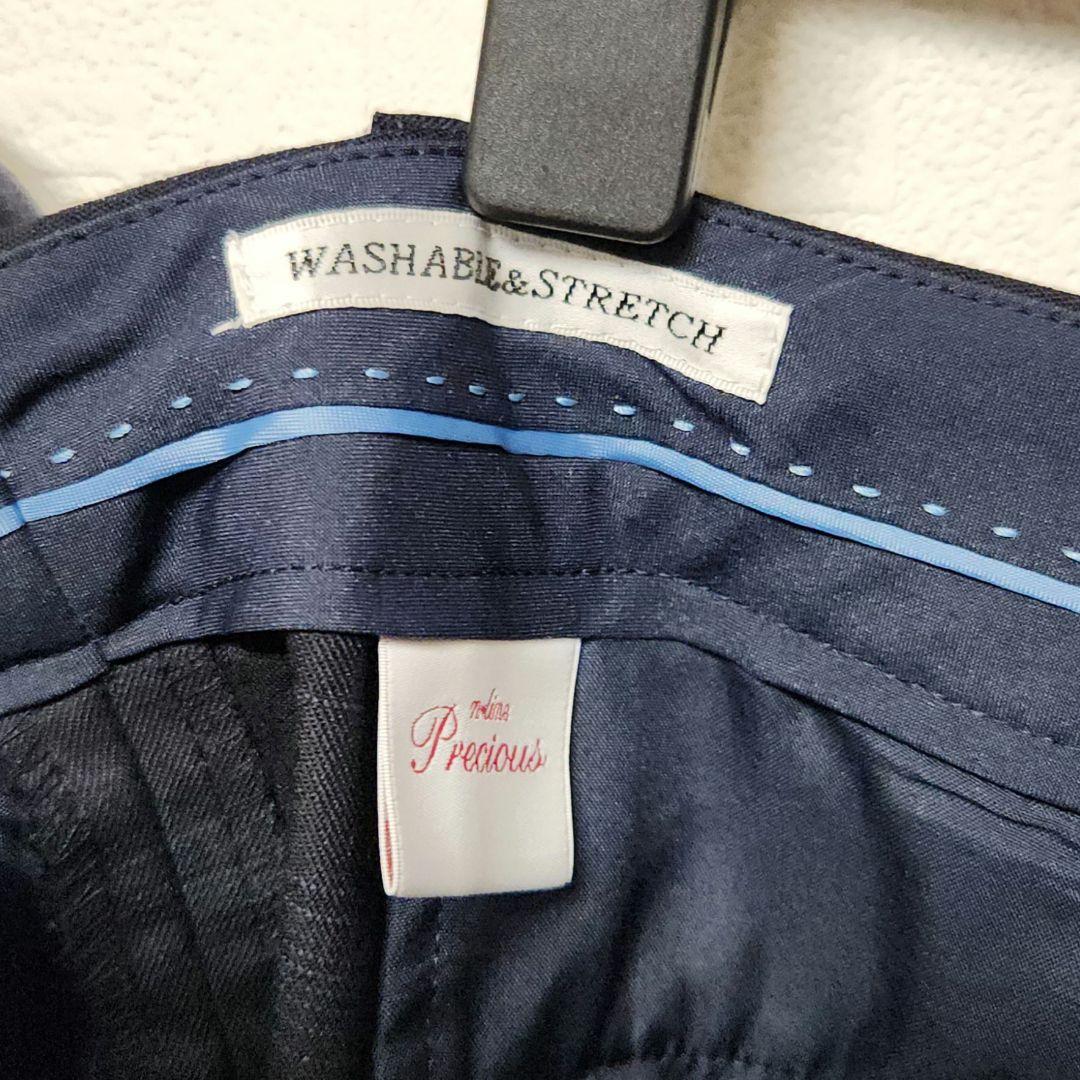 エヌライン　レディース　パンツスーツ　セットアップ　濃紺　チェック　大きいサイズ