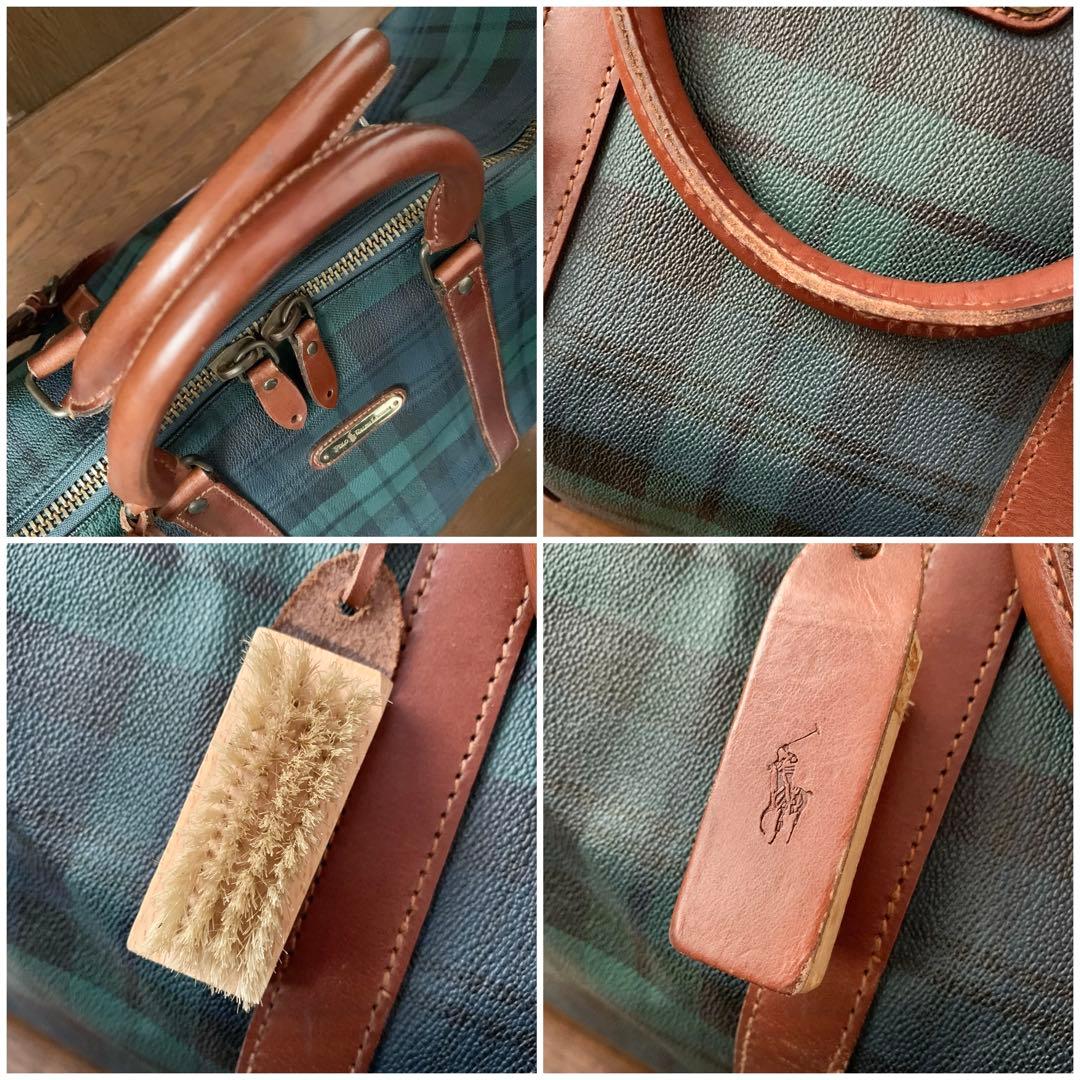 ラルフローレン ボストンバッグ 旅行用 南京錠 ブラシ ネームタグ付