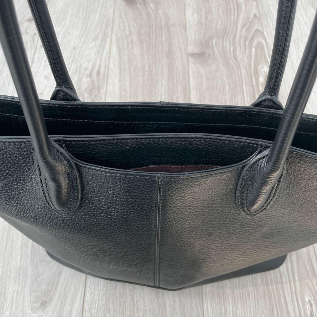 【美品】JOYA 本革 シボ革 レザートート ブラック ビジネス A4収納可