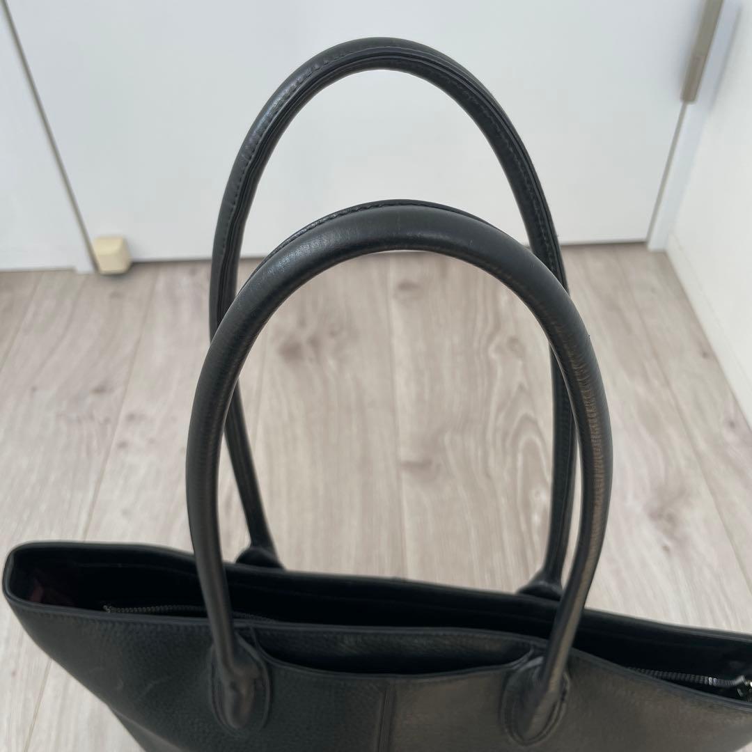 【美品】JOYA 本革 シボ革 レザートート ブラック ビジネス A4収納可