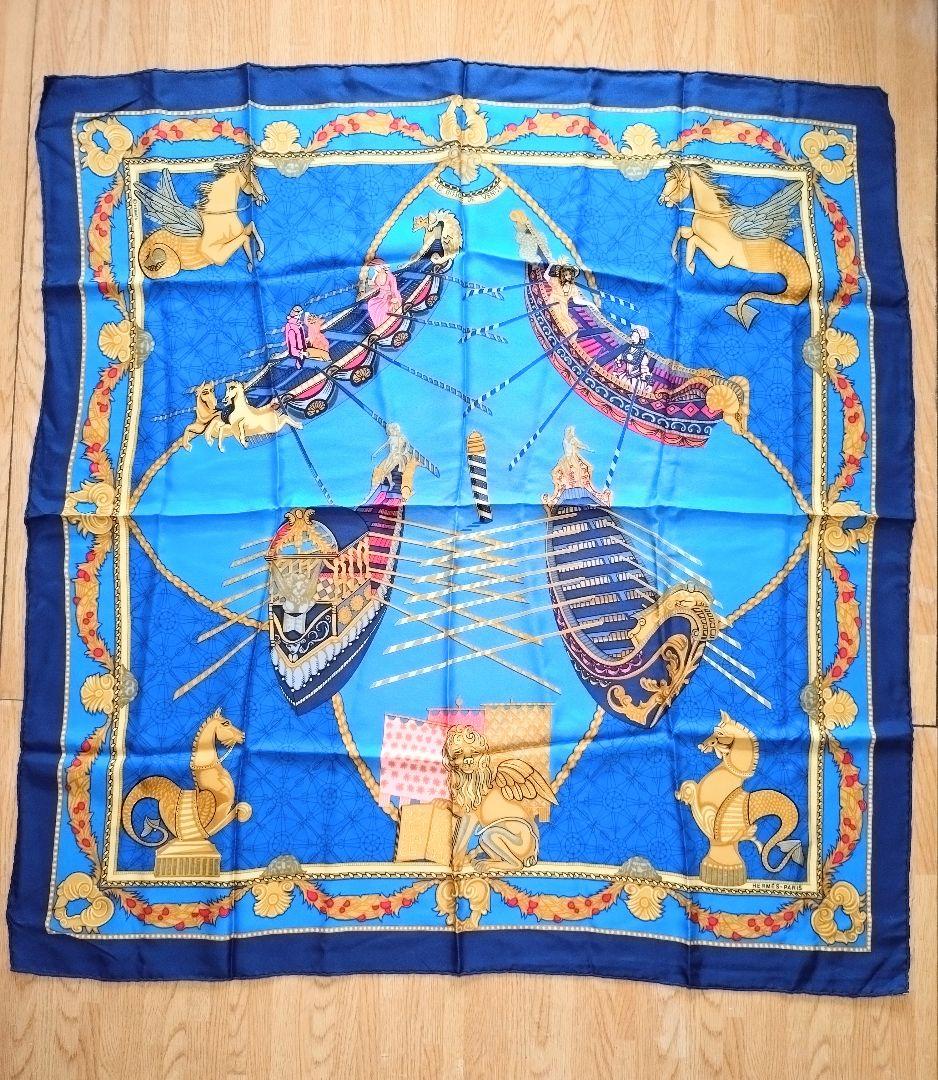 HERMES エルメス スカーフ カレ90 ベニスの舟乗り