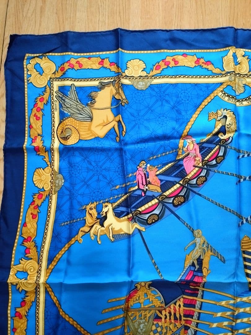 HERMES エルメス スカーフ カレ90 ベニスの舟乗り