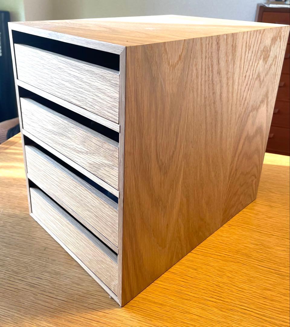 【無印良品】廃盤 小引き出し 4段 オーク材 ステンレスシェルフ用　美品