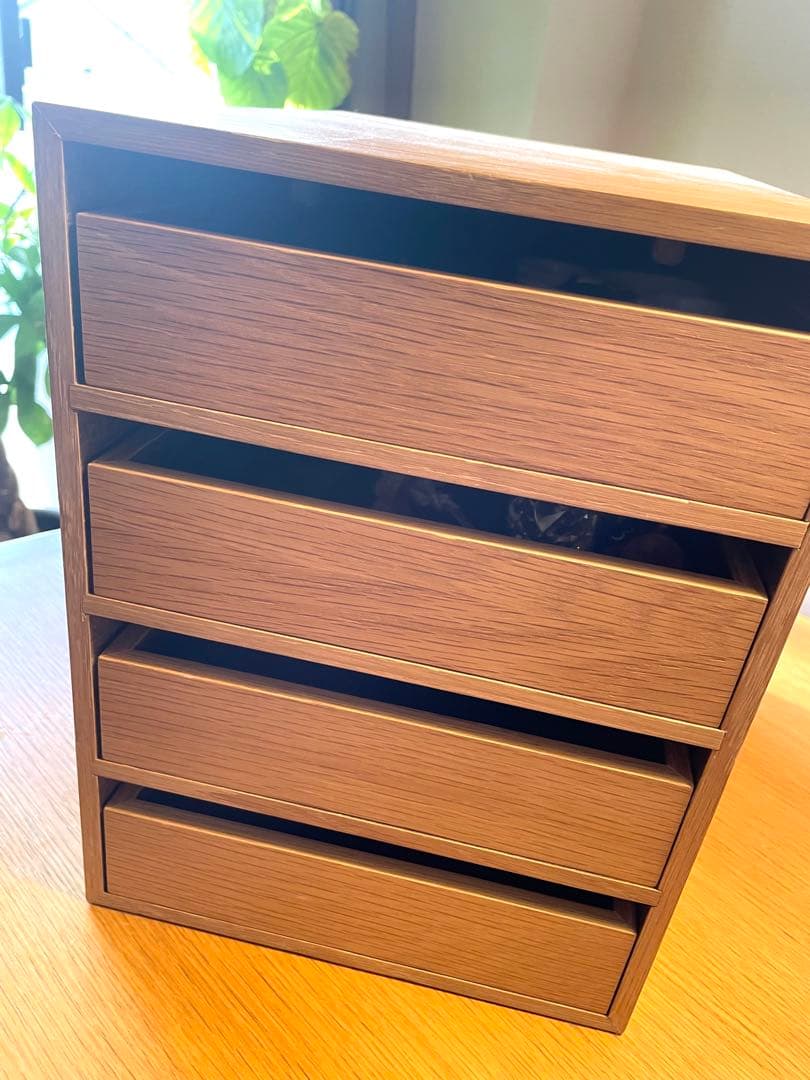 【無印良品】廃盤 小引き出し 4段 オーク材 ステンレスシェルフ用　美品