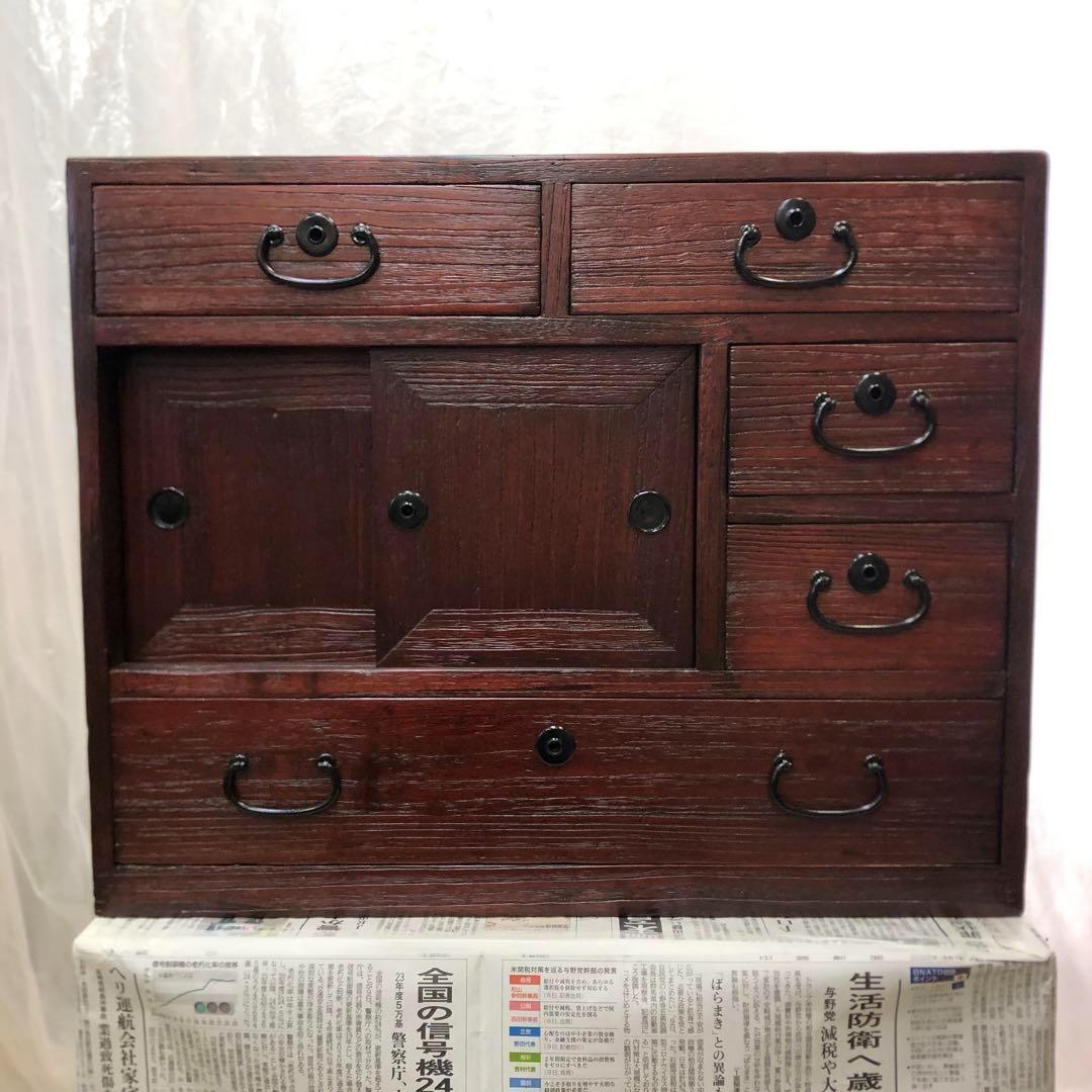 時代タンス　民芸タンス　小タンス　桐　小物収納 高さ48.5cm サイズ小ぶり