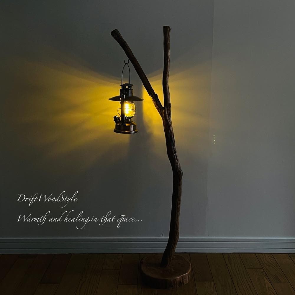 流木インテリア 天然流木のランプスタンド 置物 北欧 照明 ランタン N109