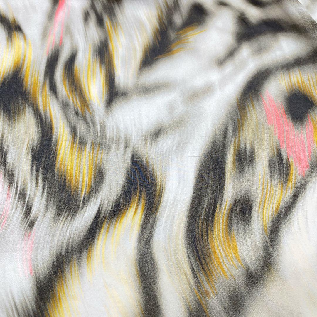 FENDI フェンディ　シフォン　ヒョウ柄　動物柄ストール シルク100%