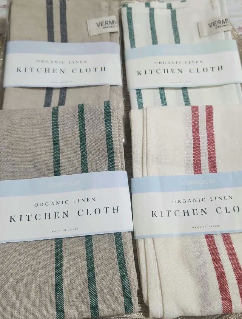【14520円相当/交渉○】バーミキュラ オーガニックリネンキッチンクロス4枚