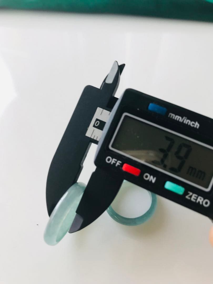 [R100-001&002］ 翡翠　くりぬきリング　グアテマラ産　9号&16号