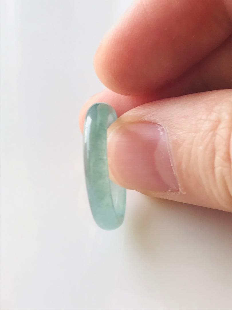 [R100-001&002］ 翡翠　くりぬきリング　グアテマラ産　9号&16号