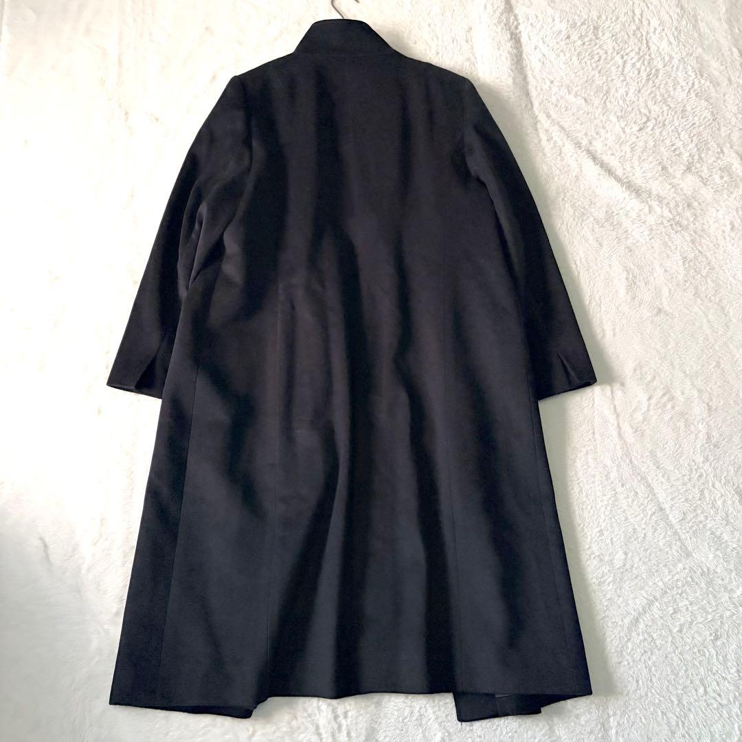 6273 美品✨ 23区 46サイズ カシミヤビーバー スタンドカラーコート 黒