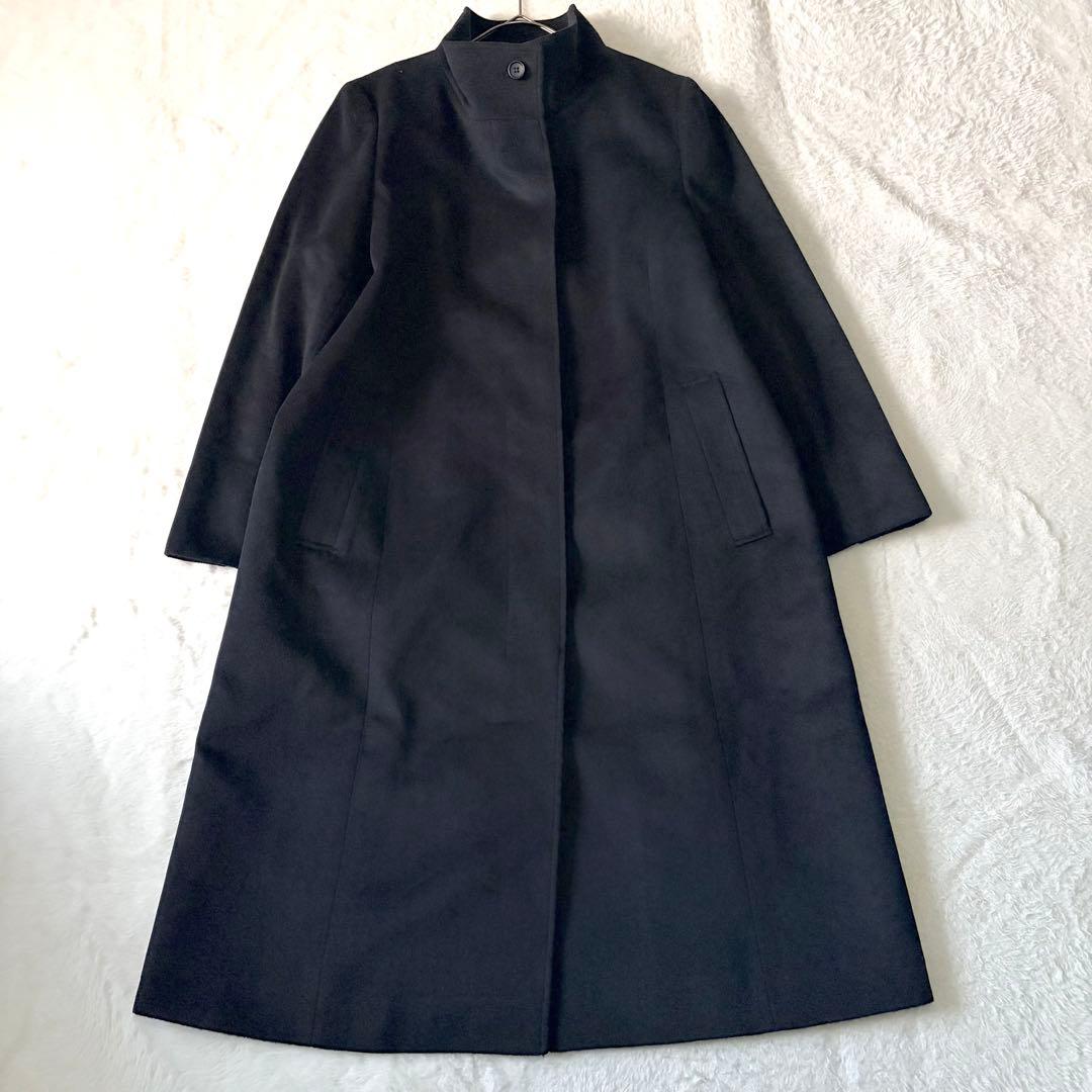 6273 美品✨ 23区 46サイズ カシミヤビーバー スタンドカラーコート 黒
