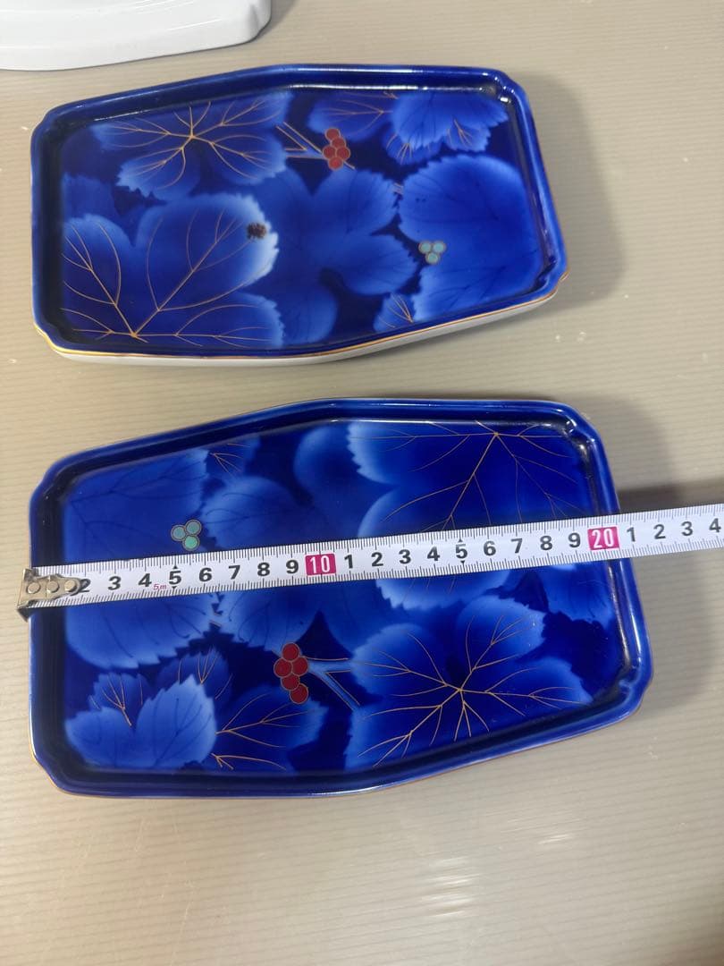 2525 深川製磁　葡萄瑠璃　大皿　5客　20cm