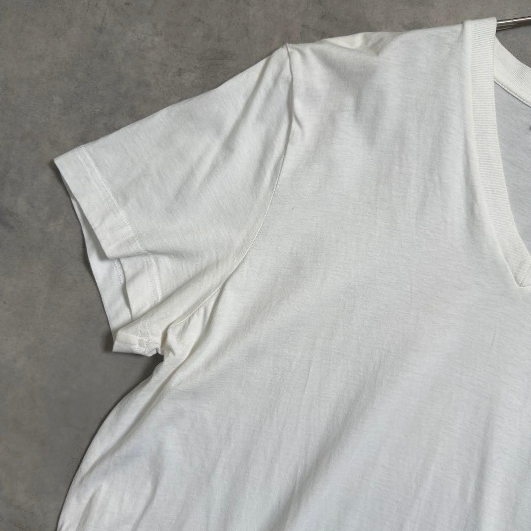 【PRADA】VネックTシャツ ホワイト アートパッチデザイン L