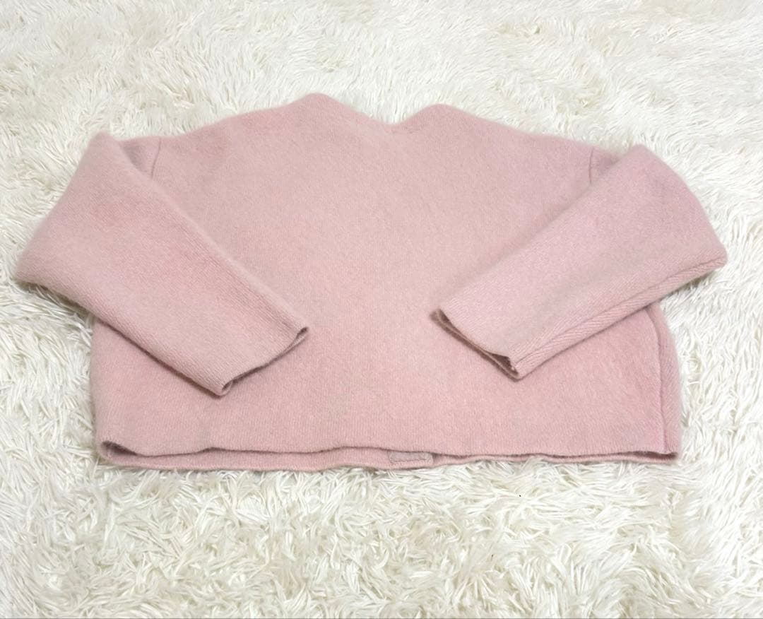 ラブティックボンボン　ハイクオリティヘアリーウールニットジャケット　ピンク