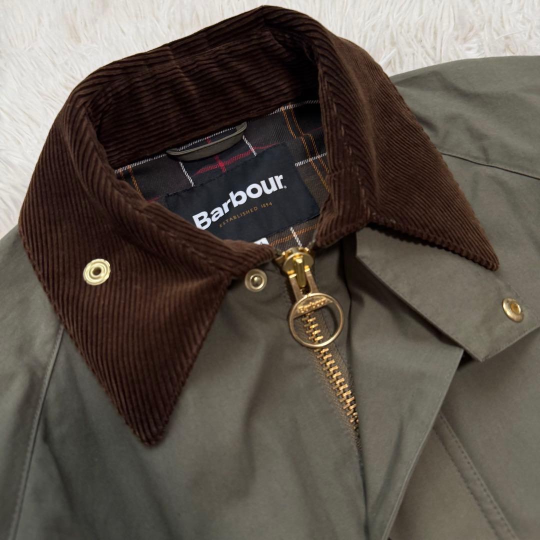 23年製極美品　バブアー　GAMEFAIR ロングコート　ピーチスキン　カーキ