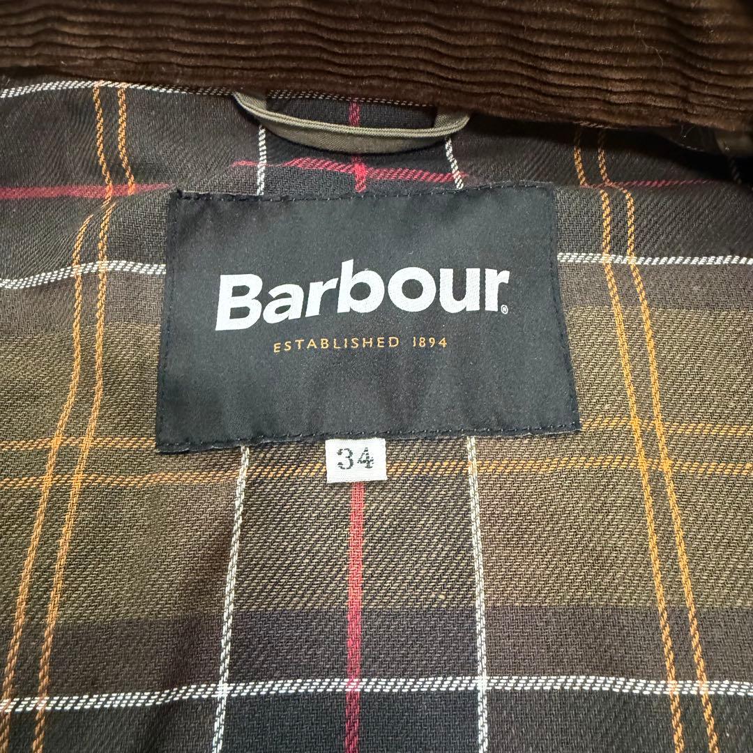 23年製極美品　バブアー　GAMEFAIR ロングコート　ピーチスキン　カーキ