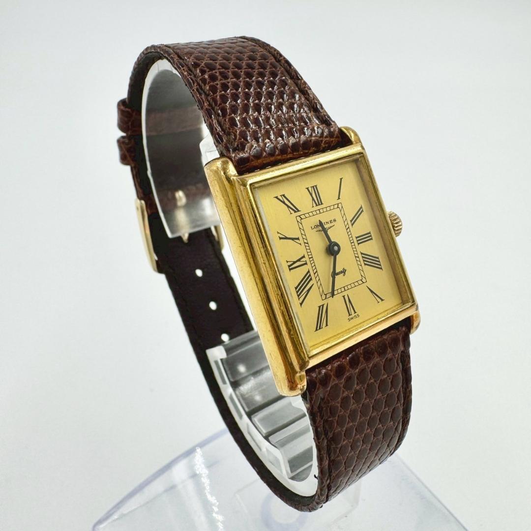 【新品電池】LONGINES ロンジン ゴールド文字盤 スクエア レディース