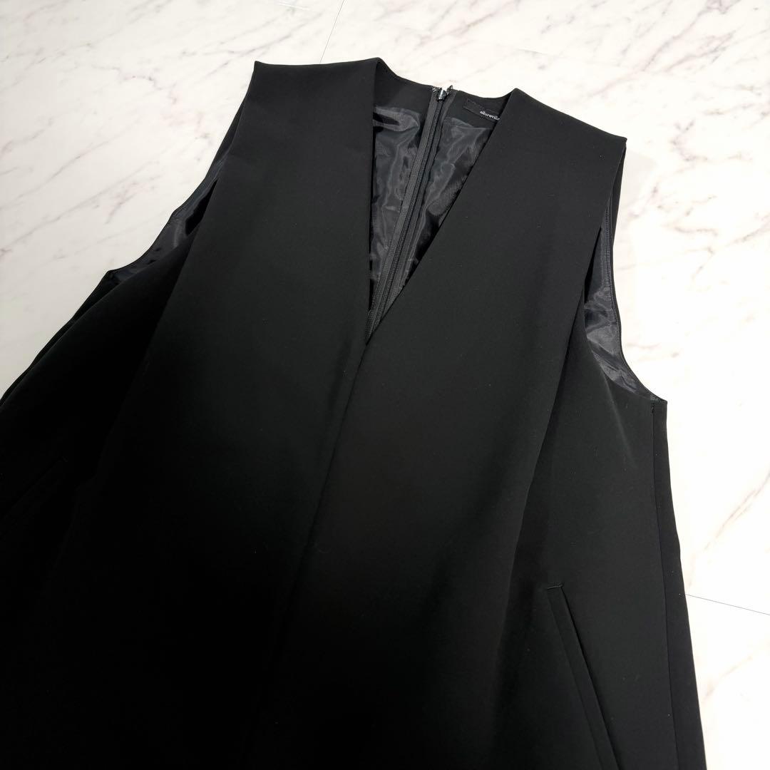 【未使用品】完売品✨️アルアバイル ダブルクロス Vネック オールインワン 黒