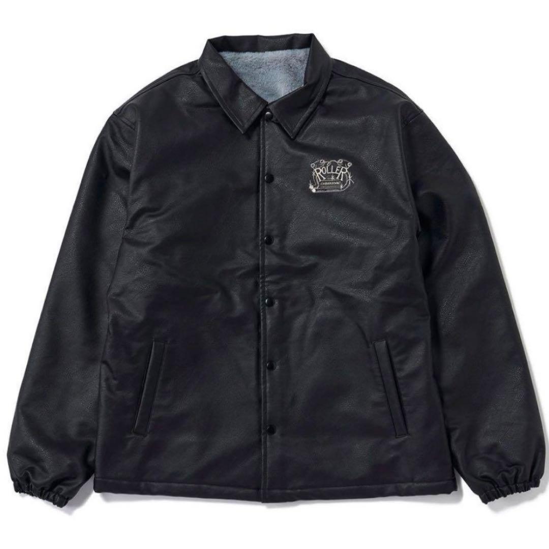 XLサイズ ROLLER FAKE LEATHER COACH JACKET
