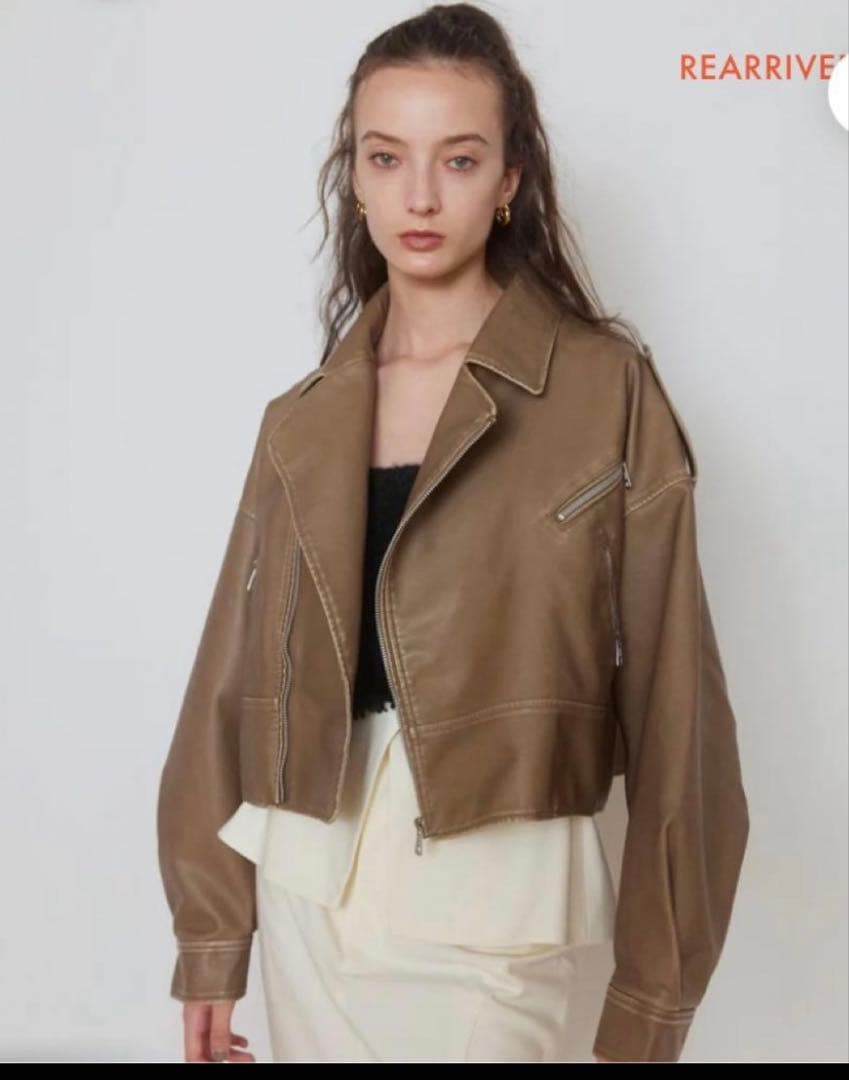 searoomlynn Vintage wash ECOレザーライダース