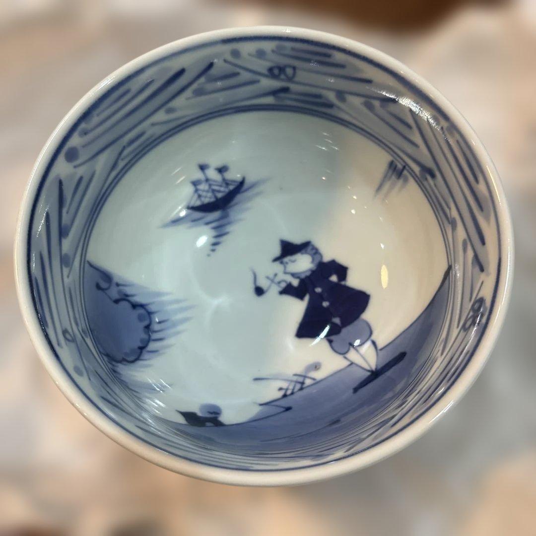 有田焼　しん窯　青花　小どんぶり　れんげ　小皿　2セット