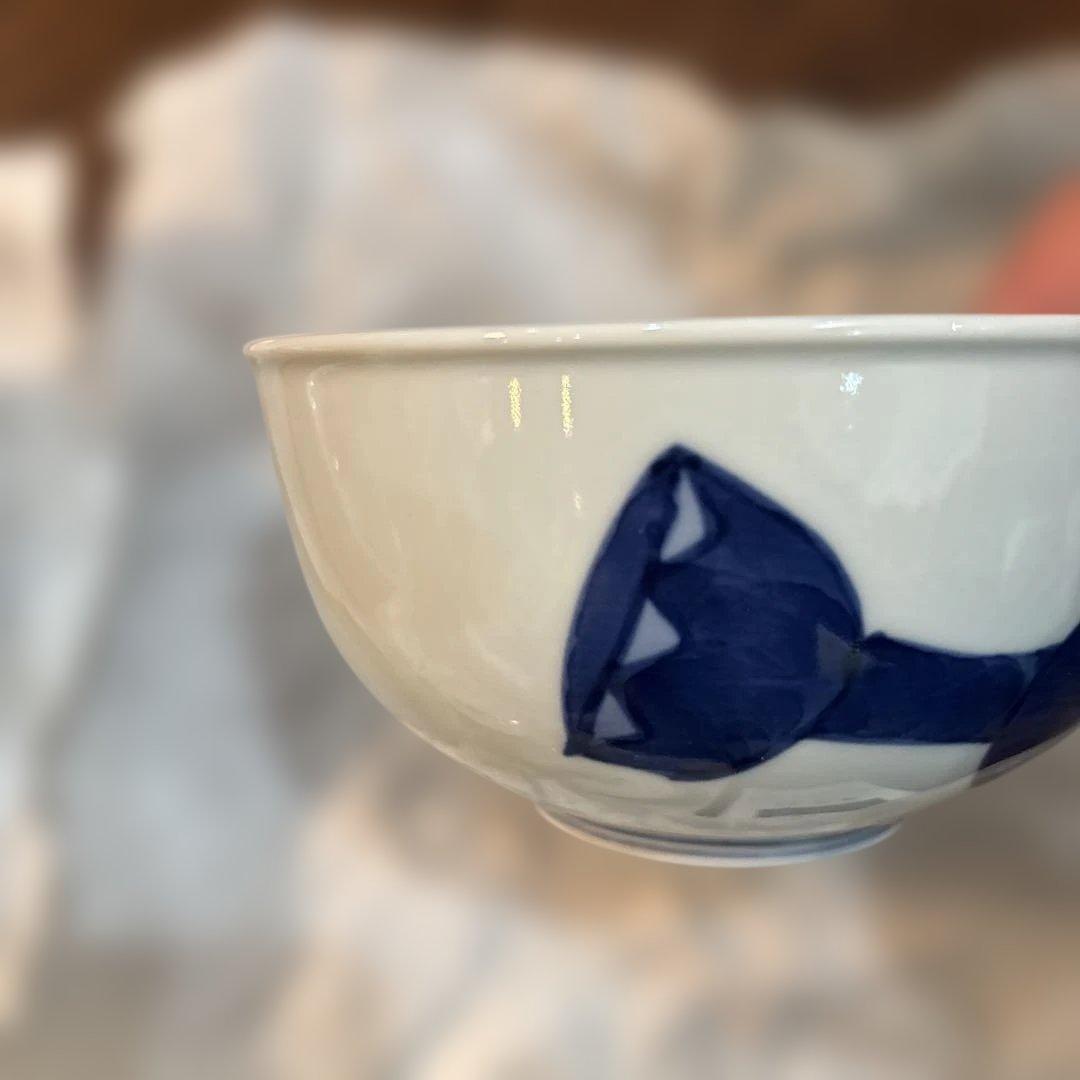 有田焼　しん窯　青花　小どんぶり　れんげ　小皿　2セット