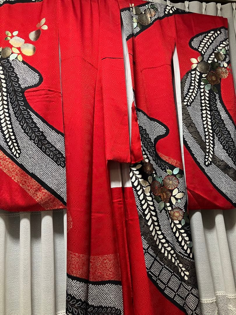 成人式　卒業式　正絹振袖、袋帯セット