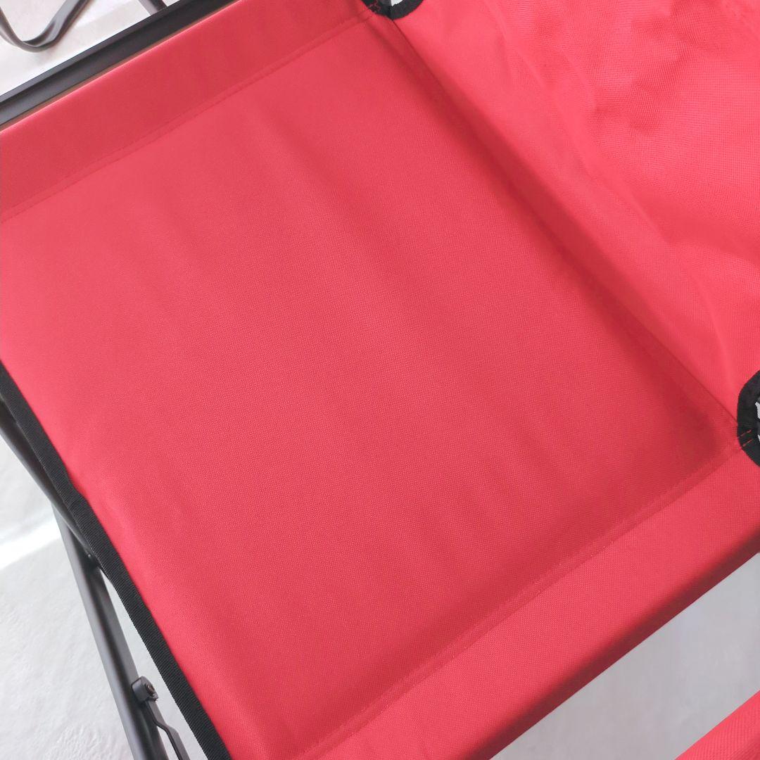 美品 コールマン サイドテーブル付デッキチェア2脚 レッド