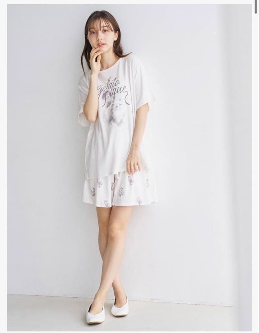 Gelato Pique ジェラートピケ猫柄ルームウェア3点セット