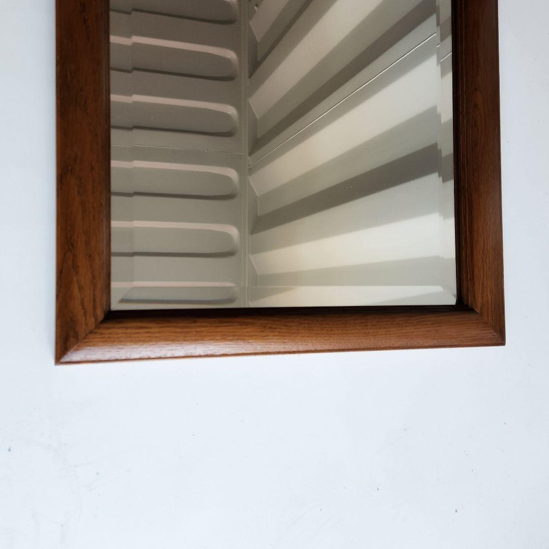 美品 ヴィンテージ　木製フレーム　ウォールミラー 壁掛け鏡 天然木 鏡