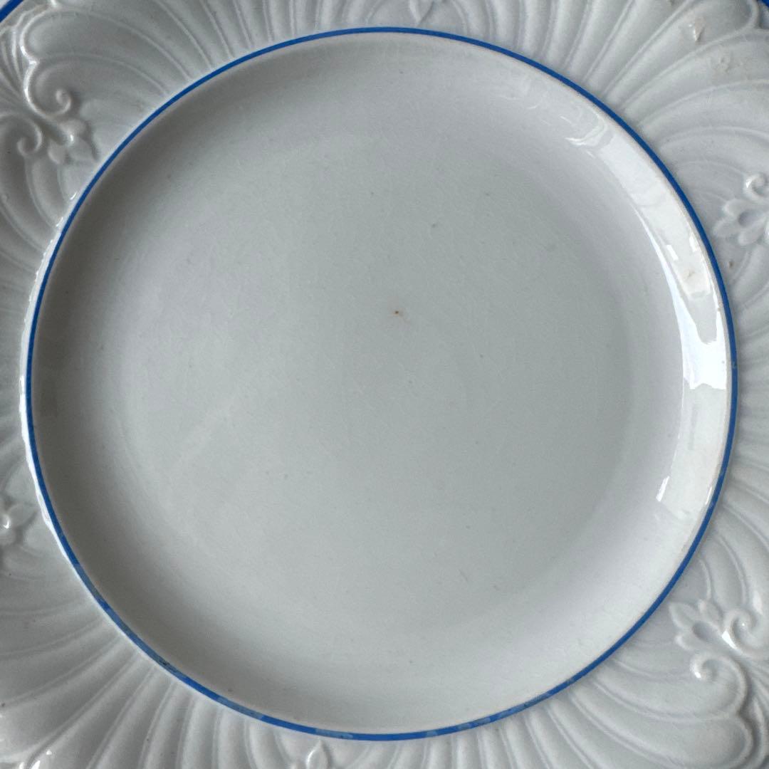 フランスアンティーク　クレイユモントロー　レリーフ皿　デザートプレート　平皿