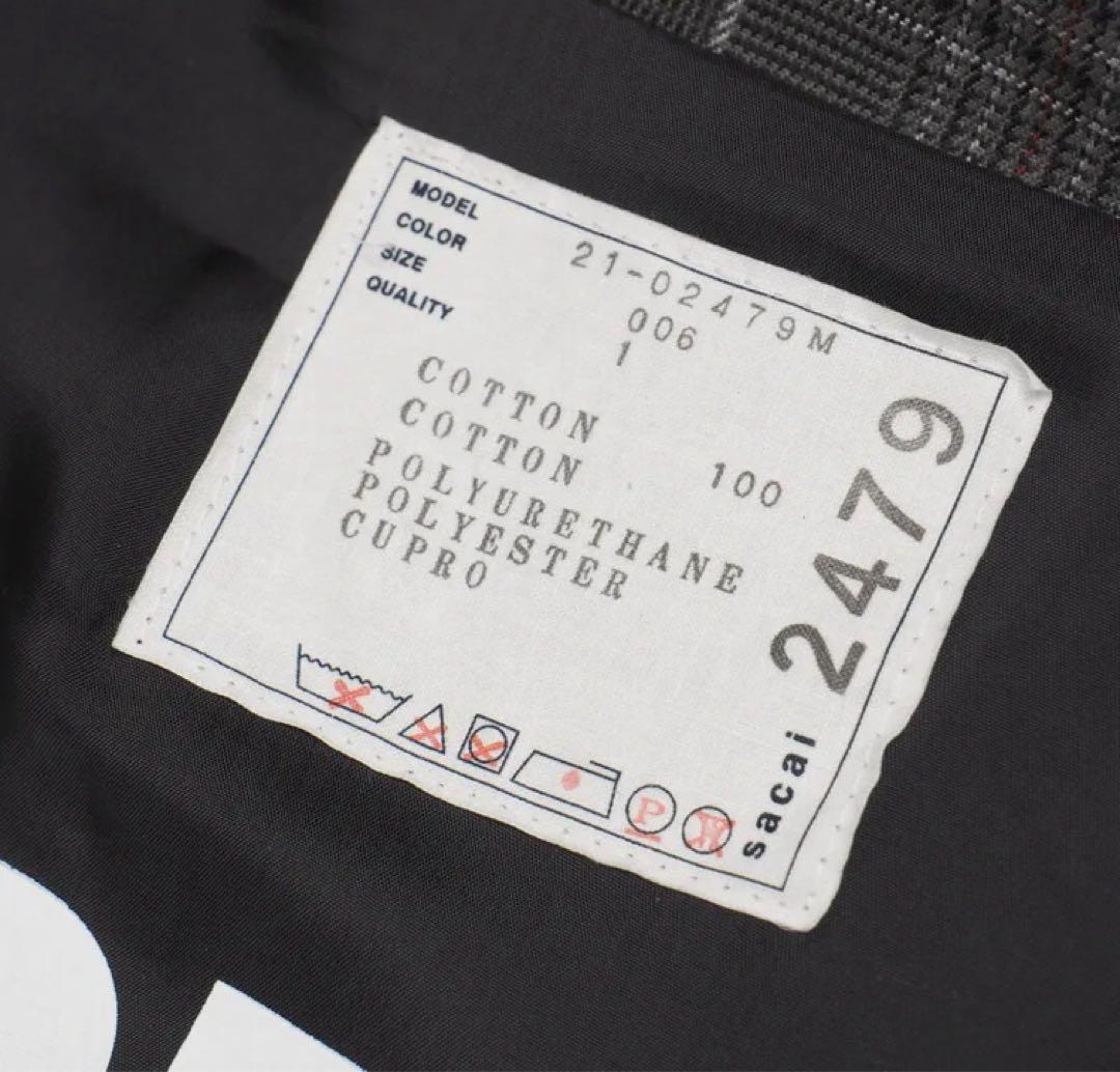 Sacai サカイ チェック パッチワーク オーバーコート アウター サイズ1