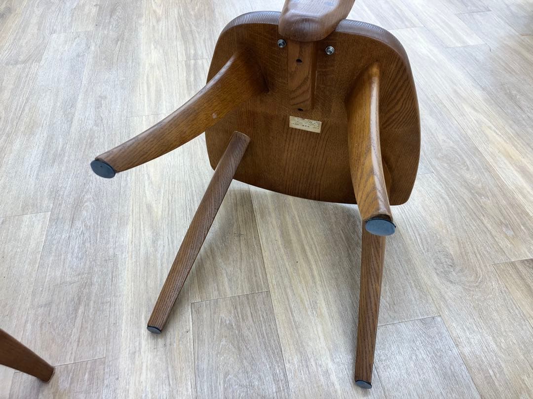 引取のみ埼玉　希少　シラカワ　S-250 飛騨家具　笏　2脚セット　ヴィンテージ